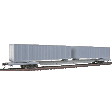 H0 Mark IV Flexi-Van Flatcar with Two Trailers Undecorated