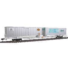 H0 Mark IV Flexi-Van Flatcar with Two Trailers NYC #9799
