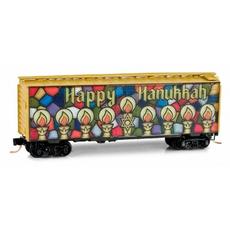 N 40\' Single-Door Boxcar Happy Hanukkah